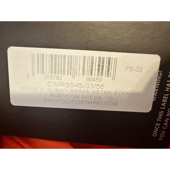 Pretty Little Thing orange slinky drape detail strappy bodycon dress NEW US 2/ U - Picture 6 of 8